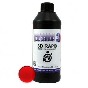 Červený Rapid Resin Živica do DLP 3D tlačiarňe Monocure3D
