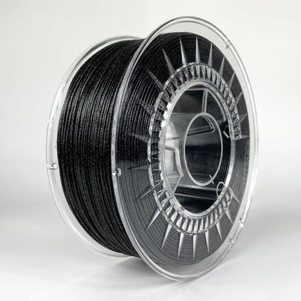 PETG filament | Galaxy trblietavý Čierny | Devil Design 1.75 1kg
